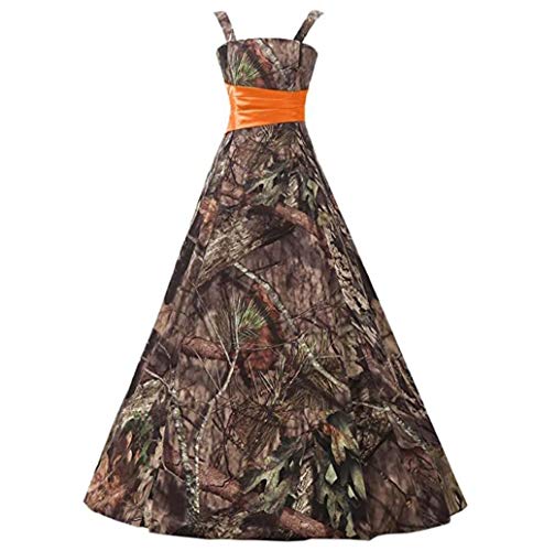 Dydsz Camouflage Flower Girl Dresses for Weddings Prom Party Gown First Communion Dress 293 A-Orange 14