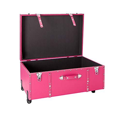 DormCo Texture® Brand Wheeled Trunk - Cherry Pink - Large