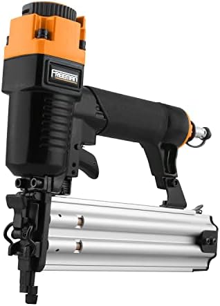 Freeman PBR50Q Pneumatic 18-Gauge 2" Brad Nailer with Quick Jam Release Lightweight and Ergonomic Nail Gun for Moulding, Baseboard, Handrails, Door, and Window Installation
