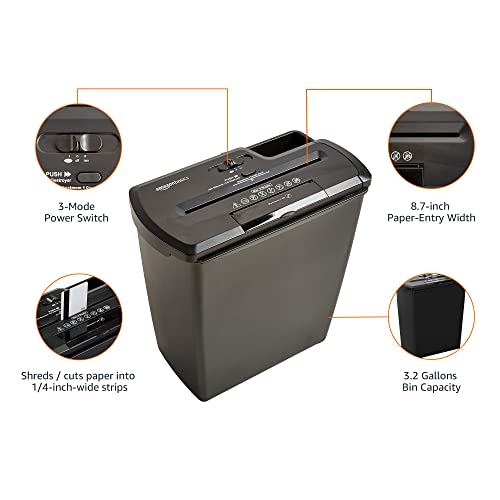 Amazon Basics 8-Sheet Strip-Cut Paper, Cd, And Credit Card Shredder #TOP6