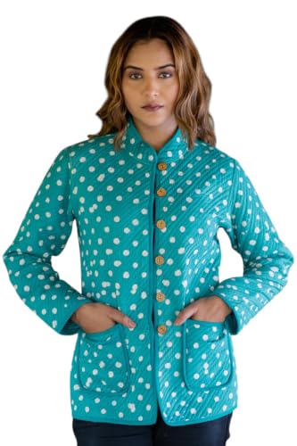 Image of Reversible Jacket for Women | Double Sided Quilted Jacket | Reversible Winter Jacket for Women | Stylish Ethnic Printed Jacket | Warm & Comfortable Casual Outerwear