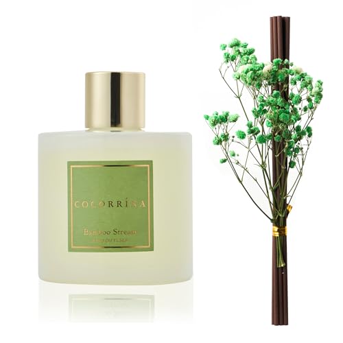 Image of Cocorrina Reed Diffuser - Bamboo Stream Scented Diffuser with 8 Sticks Home Fragrance Reed Diffuser for Bathroom Shelf Decor