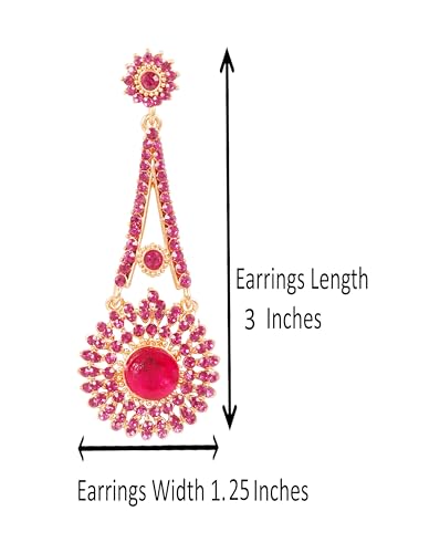 Touchstone Indian Bollywood Majestic Touch Rhinestone Victorian Theme Wedding or Evening Long Bridal Chandelier Designer Jewelry Earrings For Women.4