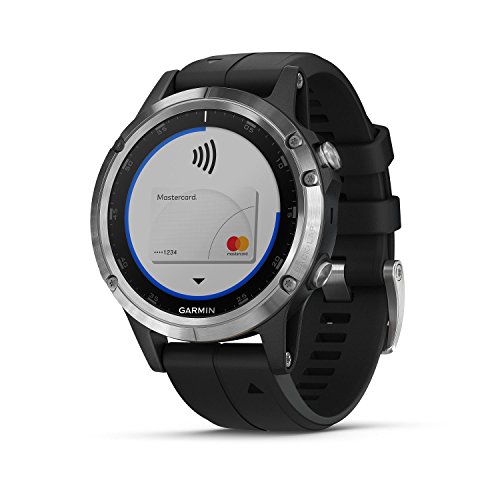Relógio Multiesportivo Garmin, Fenix 5 Plus, Monitor Cardíaco no Pulso, Preto e Prata