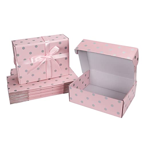 Rempry 12X9X4 Inches Large Gift Box 18 Pack, Pink Polka Dot Gift Box With Lids, Cardboard Gift Boxes For Women Presents, Birthday, Party Favor, Wedding, Christmas, Graduation #TOP7