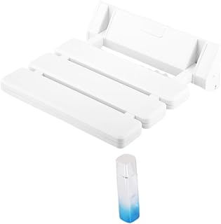 chennnls Asiento de ducha plegable para montaje en pared, para montaje en pared, hasta 130 kg, color blanco, 36 x 33 x 5 cm