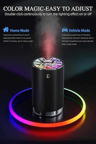 Image of Smart Car Air Fresheners,car Cologne diffusers, 7 Colors Breathing Light,80ml Fragrance Lasts 6 Months,Portable USB Aromatherapy Diffuser for Car Accessories for Woman&Men