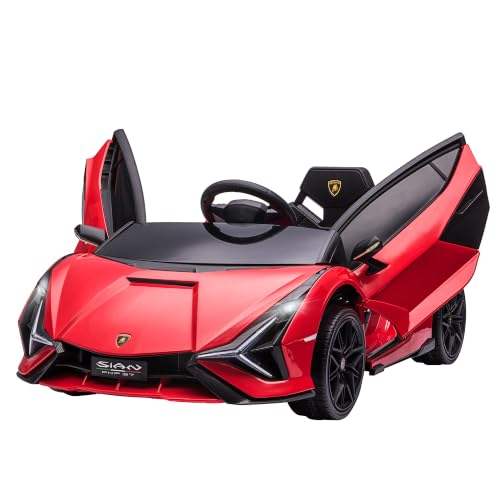 HOMCOM Coche Eléctrico para Niños 12V Lamborghini SIAN 108x62x40 cm Rojo