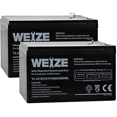 WEIZE 12 Volt 12 Ah Rechargeable Battery with F2 Terminals, Sealed Lead Acid (SLA) AGM Deep Cycle Battery Replaces BP12-12,GP12120,GS12V12AH,6-DW-12, 2 Pack