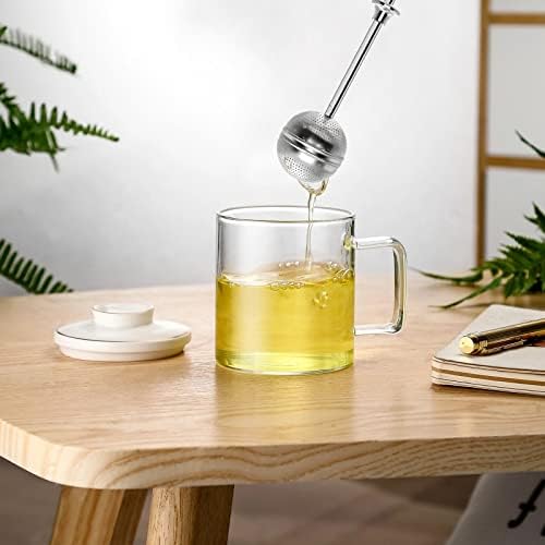 Memotoo Long Handle Tea Ball, 2Pcs Stainless Steel Tea Infuser for Loose Leaf Tea, Premium Tea Strainers & Filters with Handle for Cup and Teapot, Reusable Fine Mesh Tea Interval Diffuser