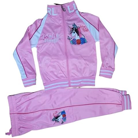Kinder Mädchen Trainingsanzug Sportanzug Jogginganzug (as3, numeric, numeric_140, numeric_146, regular, Einhorn - Hell Rosa) Cover