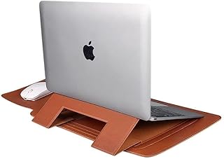 Capa Couro Premium para MacBook Pro/Air 13" M1/M2 - Proteção Total Anti-Impacto (Marrom)