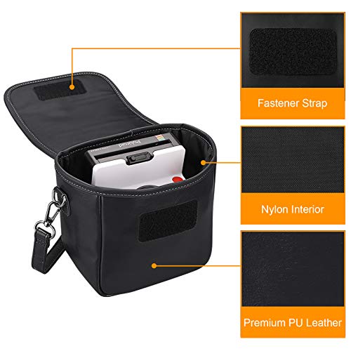 Fintie Carrying Case Compatible With Polaroid Originals Onestep+, Onestep 2 Vf, Now+ I-Type, Now I-Type Instant Film Camera - Premium Vegan Leather Travel Bag W/Removable Strap & Pocket (Black) #TOP2