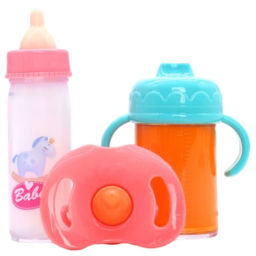 Whyzsjnclg 3PCS Babypuppenflaschen mit Schnuller