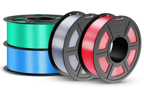 JAYO Silk PLA Filament Bundle 1.75mm 4.4KG, 4 Colors Metal-Like Shiny 3D...