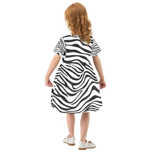 Toddler Dresses for Girls 2t Zebra Stripe Black White Summer Short Floral Beach Dress Children Dress3