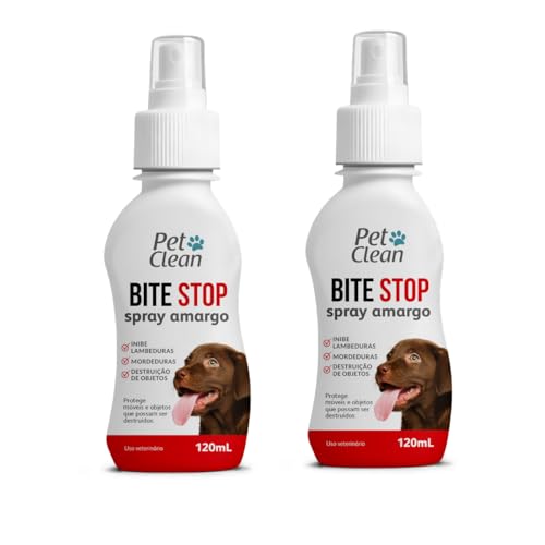 Kit 2 Bite Stop Spray Amargo Adestrador Anti lambida, Mordedura e Destruição de Objetos - 120 ml