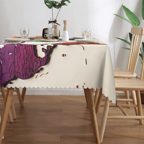 Nappe rectangulaire carte du monde imperméable table de cuisine - 3