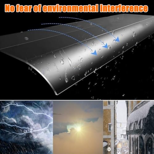 Auvent de porte en polycarbonate premium YVYKFZD structure incurvée - 3