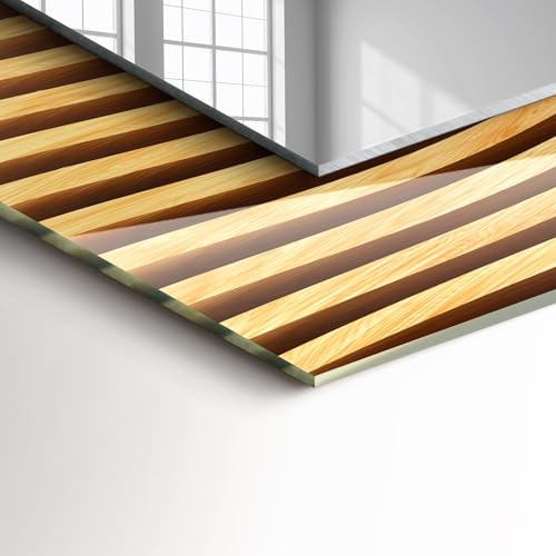 Miroir imprimé 80x60 cm vagues en bois sans cadre rectangulaire - 7