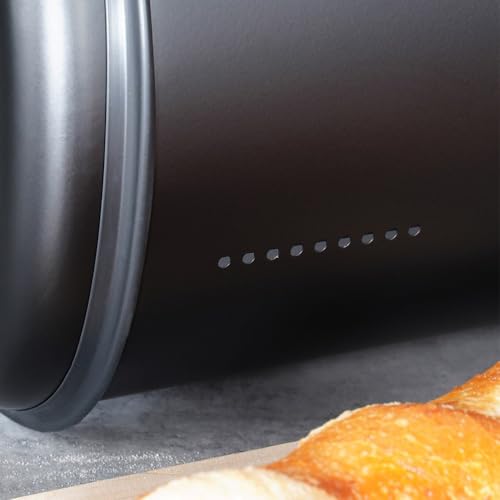 Panera de acero negro Vilde de 43x27,5x18,5 cm para pan 6