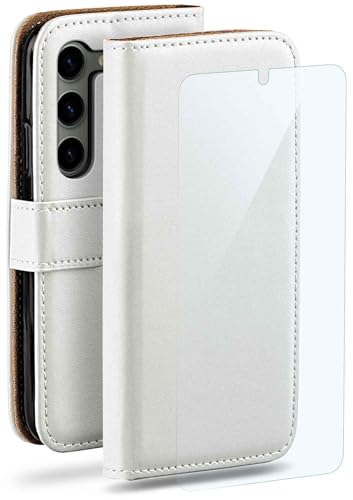 Housse Samsung S23 avec porte-carte et support blanc