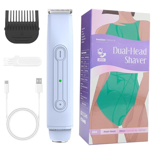 Afeitadoras eléctricas para mujeres – Cortapelos impermeables para cabello corporal – Dispositivo recargable de doble cabeza para depilación, camiseta de piernas axilas y brazos