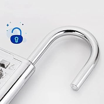 Padlock, Coded Lock, Code Padlock, 8 Digit Password Code Combination Padlock Zinc Alloy Suitcase Luggage Travel Code with Smart Lock Code Key Color: Black Color: One Color Color: Silver