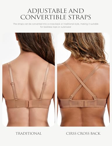 Wingslove Women's Sexy Lace Bra Sheer Balconette Bralette See-Through Bras Embroidered Unlined Underwire3