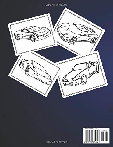 Supercar Coloring Book: Colorint Books, Hypercar, Sport Cars, Exotic Luxury Car Colouring Book For Adults & Kids Ages 4-8 8-12. Cool & Fun Gift Activity Book. image 3