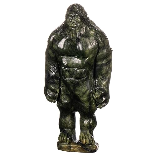 Estatua decorativa de jade verde tallada en forma de gorila