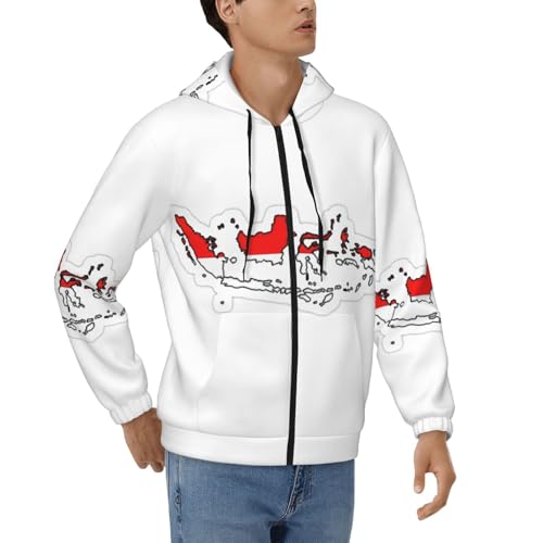 Sweat à capuche Indonésie homme zippé et chaud pour le sport