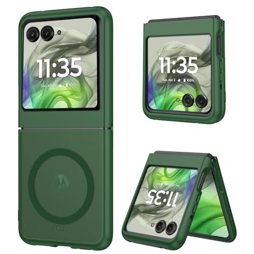 DUEDUE for Motorola Moto Razr 2025/2024 Magnetic Case, Moto Razr 60/50 Case [Compatible with MagSafe], Anti-Scratch Shockproof Protective Phone Case for Motorola Razr 2025/2024/60/50 6.9', Green