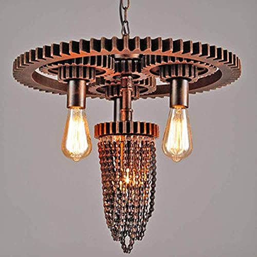 Lustre suspendu industriel avec double douille E27 pour ampoules LED loft