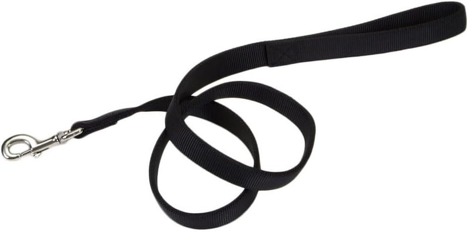 Coastal Pet Double-Ply Dog Leash - Bolt Snap Attachment to Collars and Harnesses - Nylon Dog Walking Leash for Small, Medium and Large Dogs - Black, 1" x 4'