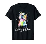 Resting Pit Face Pitbull Watercolor Dog Lovers Gift T-Shirt