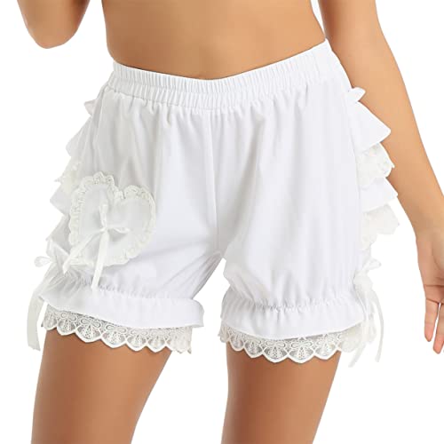 Zdhoor Women's Ruffle Panties Dance Bloomers Pumpkin Pants Shorts Japanese Sissy Booty Shorts Pettipants White Xx-Large #TOP2
