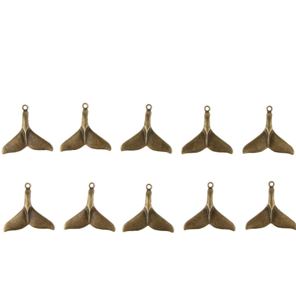 LICHTS®50 Pieces Sea Animal Whale Tail Pendant Findings Bead Crafts Antique Cyan|Jewelry & Watches | Loose Beads | Metals-image-16
