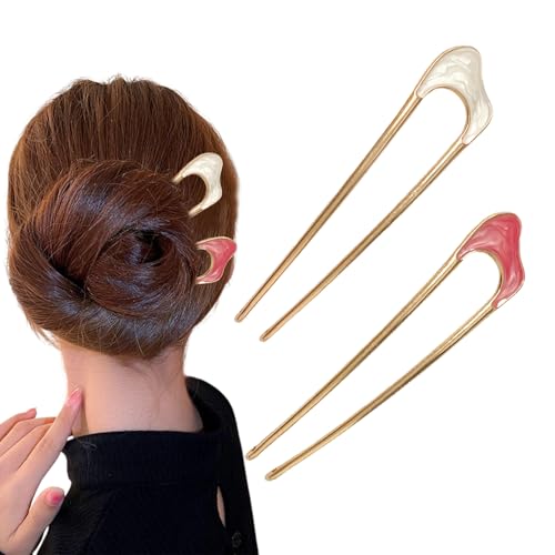 2 pezzi forcina per capelli francese, forcina modena a forma di U in metallo, capello ondulato per donne e ragazze - accessori per lo styling