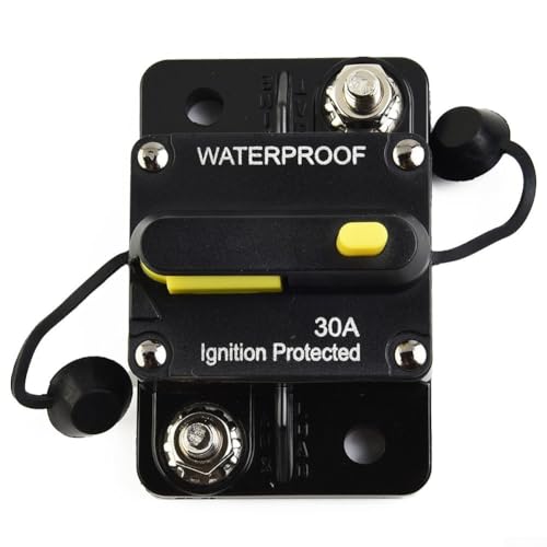 Car Circuit Breaker 30-300 Amp 12V-48V DC, Manual Reset Waterproof Circuit Breaker for Boat RV Marine Heavy Duty Auto Protection(50A)