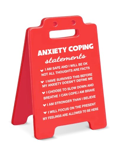 Inspirational Office Desk Decor Sign Mental Health Anxiety Coping Statements