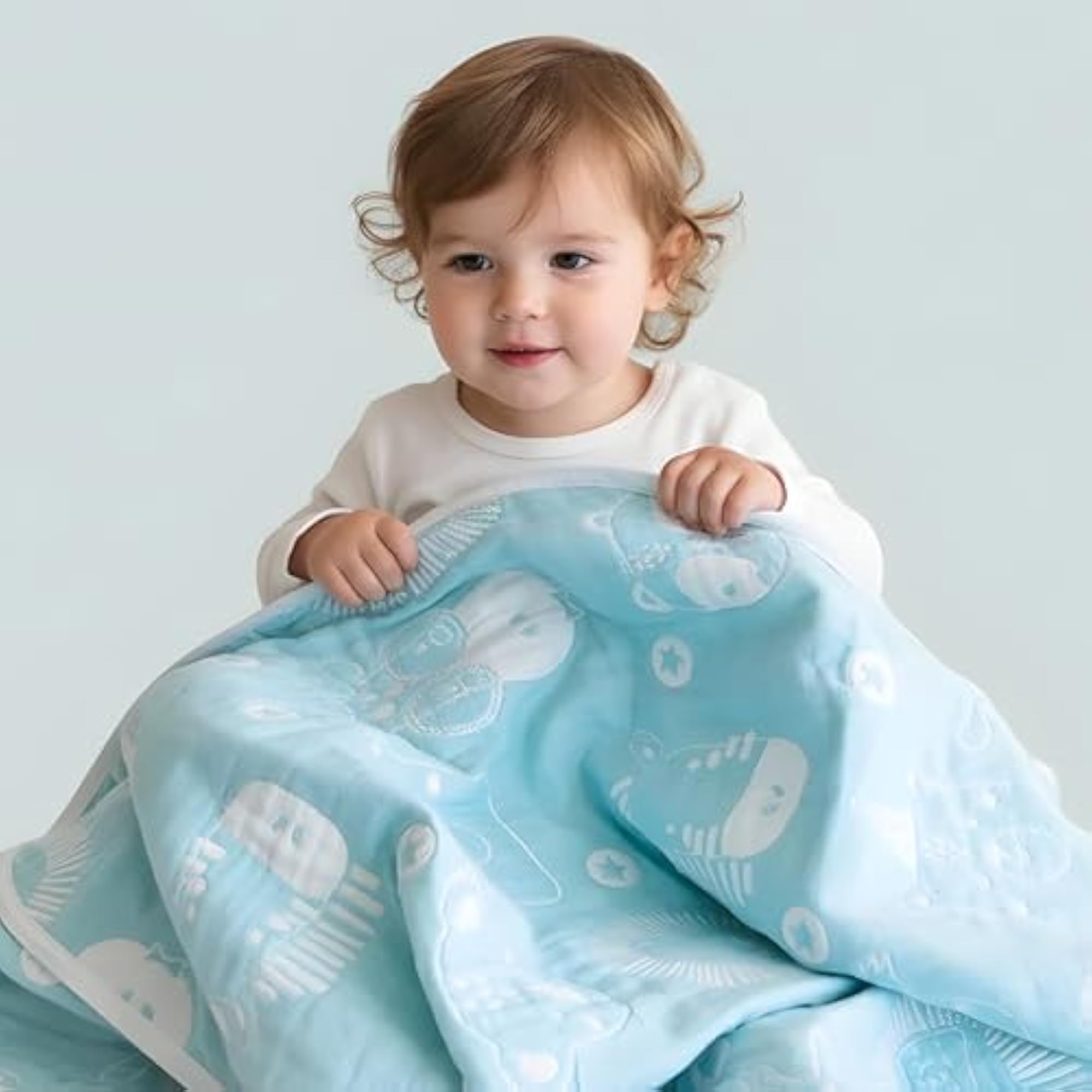 Yarn Dyed Kids Blanket, Ultra-Soft Cozy Four-Layer Design
