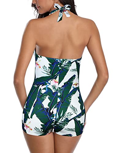 Roupa de banho feminina vintage push up controle de barriga uma peça atlética plus roupa de banho fe