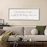 I Still Remember the Days I Prayed Sign 32" x 12" Large Living Room Wall Decor Wooden Vintage Framed Plaque Country Bedroom Hanging Home Farmhouse Inspirational I Prayed Wall Art (White)