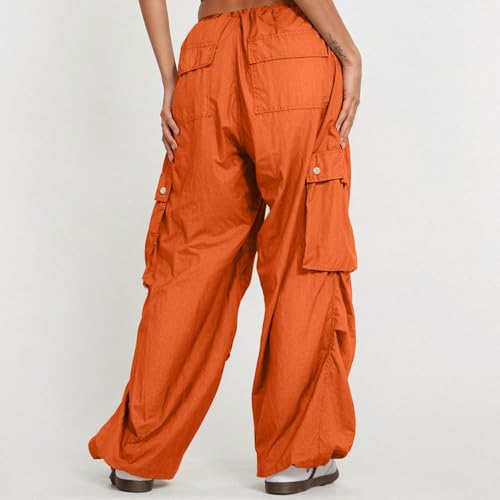 fanmpghleoo Baggy Cargo Pants Women Drawstring Elastic Waist Parachute Pants Woman Lightweight Hiking Trousers with Pockets4