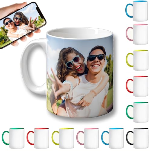 OOPS Caneca personalizada com foto e/ou texto | 100% personalizável | 1, 2, 3 ou 4 fotos | presente para casamentos, aniversários, dia dos namorados e lembranças (caneca, 330 ml)