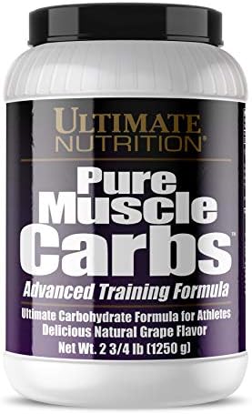Pure Muscle Carbs - Complex Carbohydrate Powder for Sustained Energy - No Fat, No Cholesterol -Calorie for Muscle Gainers and Athletes, Grape, 2.75 Pounds