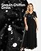 Formal Dresses for Women Black Prom Evening Gown Sequin Tulle V Neck Ruffle Short Sleeve Empire Waist A Line Long Dress