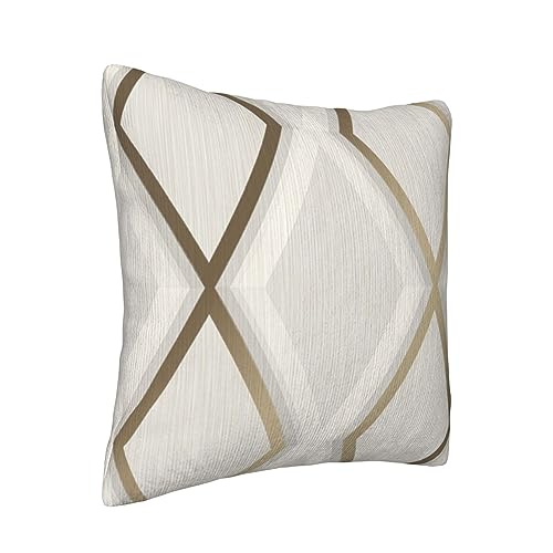 Housse de coussin en velours côtelé imprimé géométrique ivoire doré canapé lit - 3