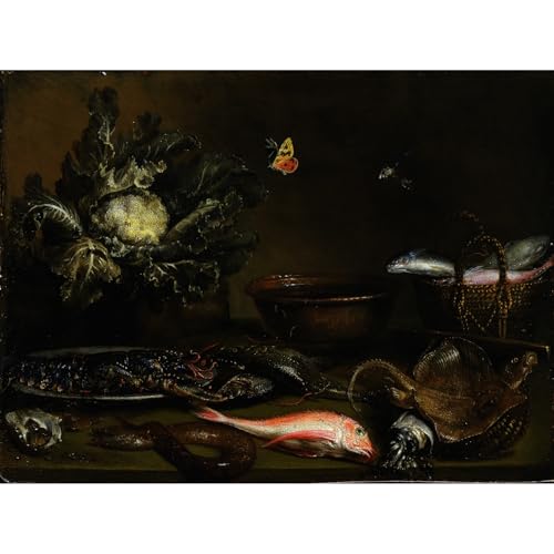 Nature morte avec poisson toile décorative pour sublimer votre salle à manger